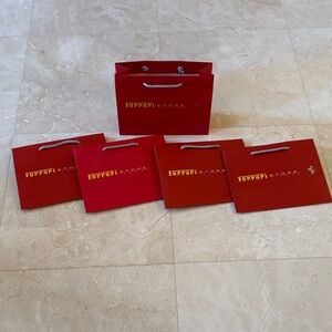 Luxury Ferrari Red and Yellow Gift Bag Set